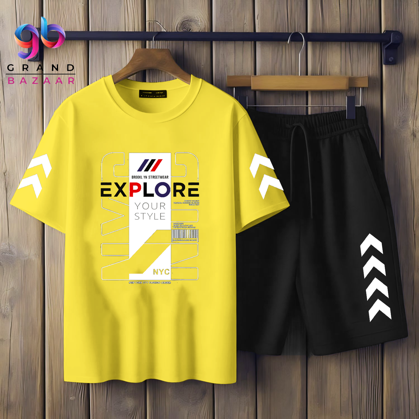 ( EXPLORE ) MEN'S PRINTED SHIRT AND SHORT SET