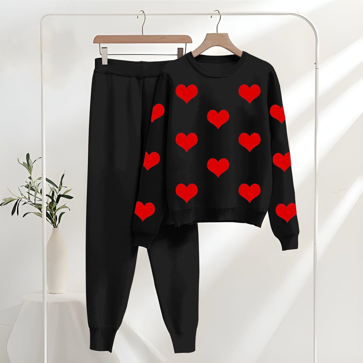 Winter Collection Heart Track Suit Shirt & Trouser
