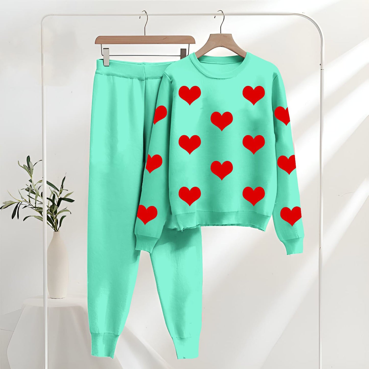 Winter Collection Heart Track Suit Shirt & Trouser