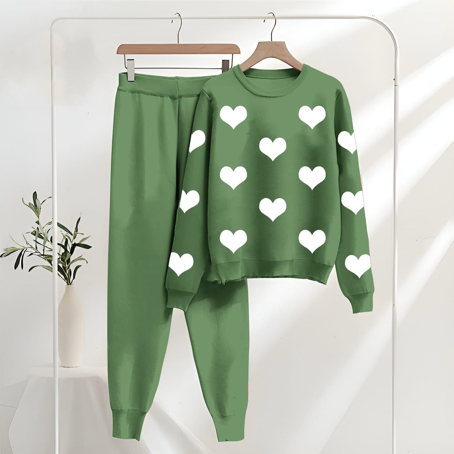 Winter Collection Heart Track Suit Shirt & Trouser