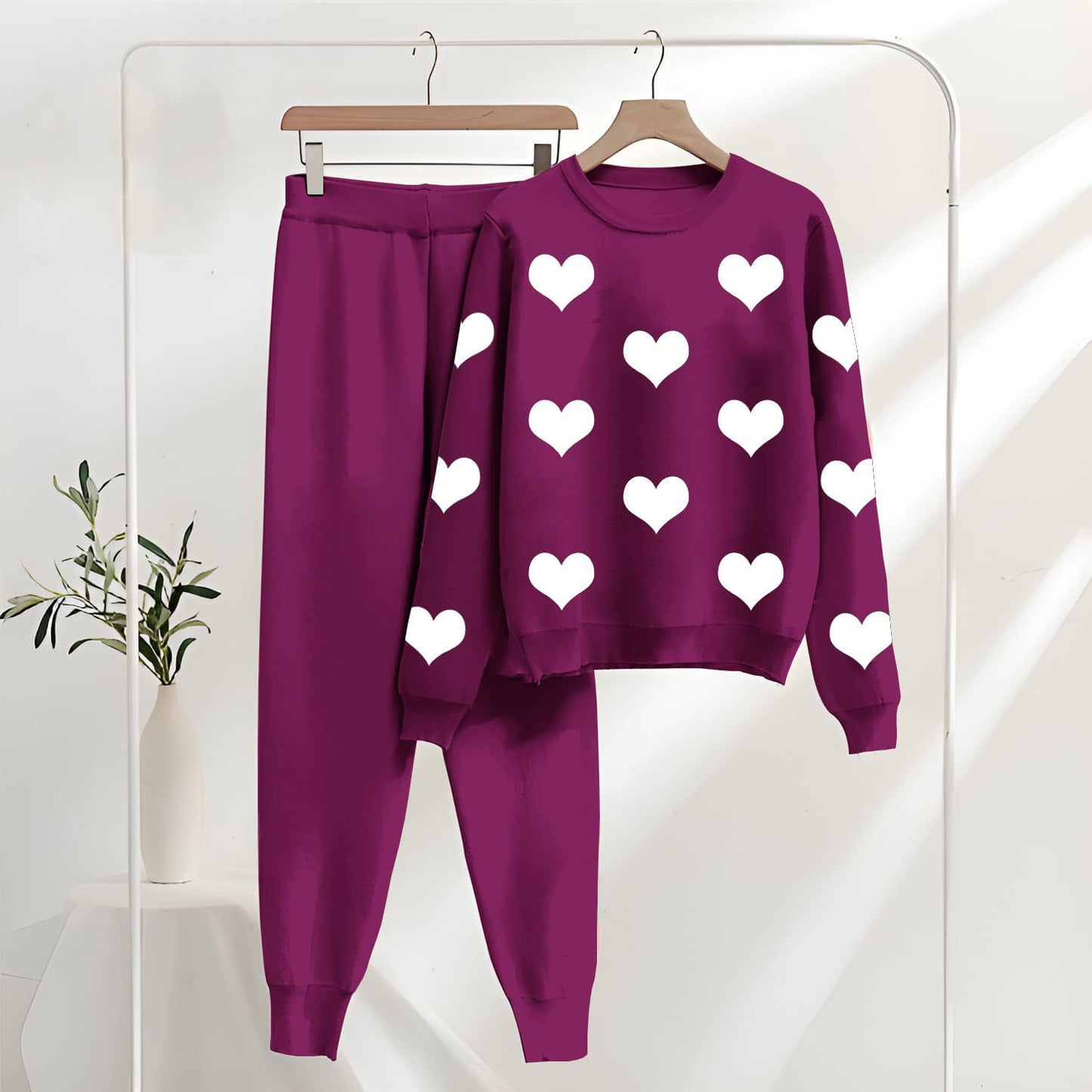 Winter Collection Heart Track Suit Shirt & Trouser