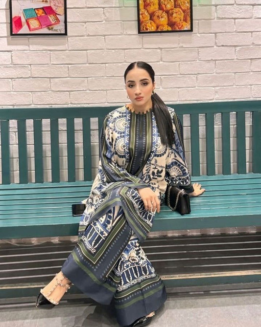 BLUE & IVORY 2 PIECE CO ORD SETS