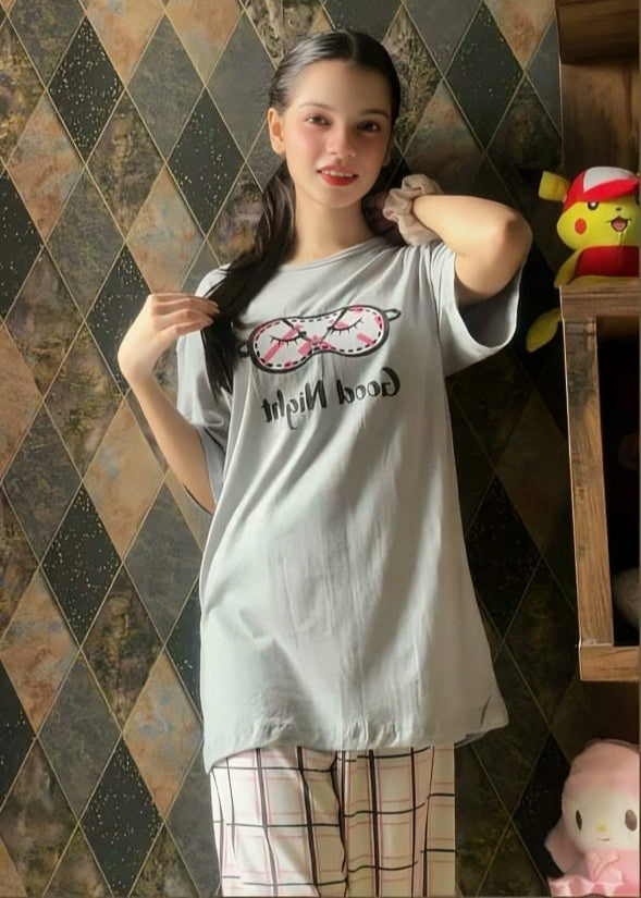 Grey Good Night Pajama Sets