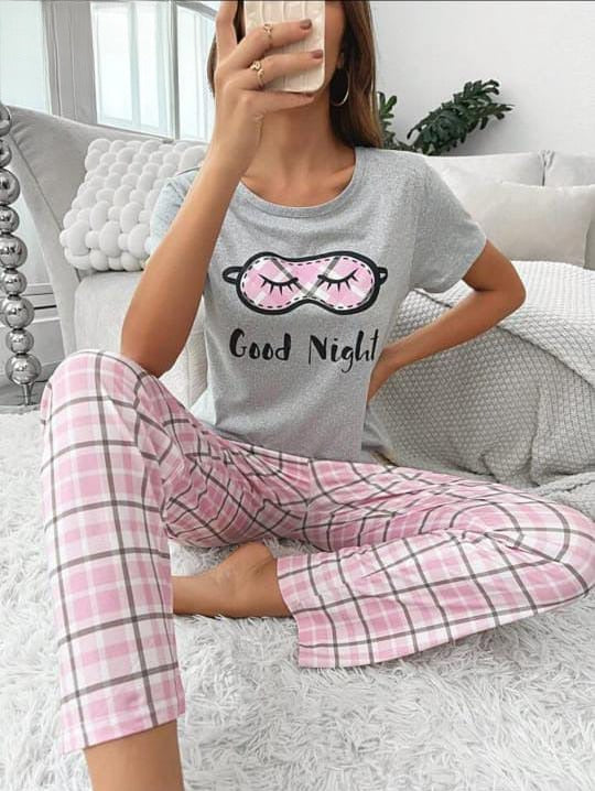 Grey Good Night Pajama Sets