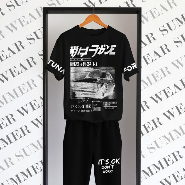Rated Mens CHINESE CAR Printed Tshirt with Pants Trouser T-shirt