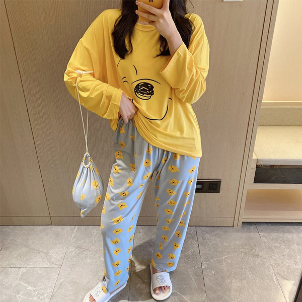 Yellow Winnie The Pooh Terno Sleeping Wear Pajama