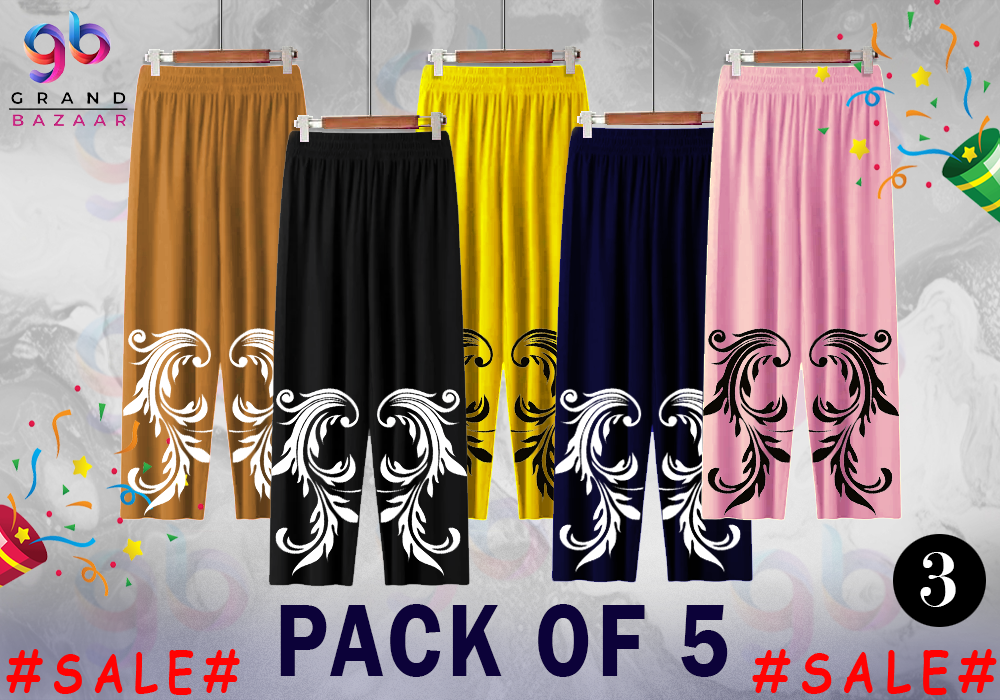 SUMMER WOMENS PRINTED FLAPPER TROUSERS (PACK OF 5)