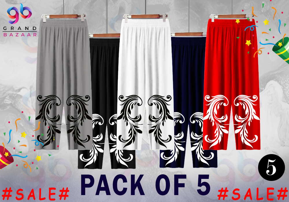 SUMMER WOMENS PRINTED FLAPPER TROUSERS (PACK OF 5)