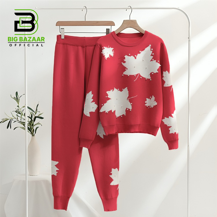 Maple Pulse Leaf lounge Wear Set For Womens