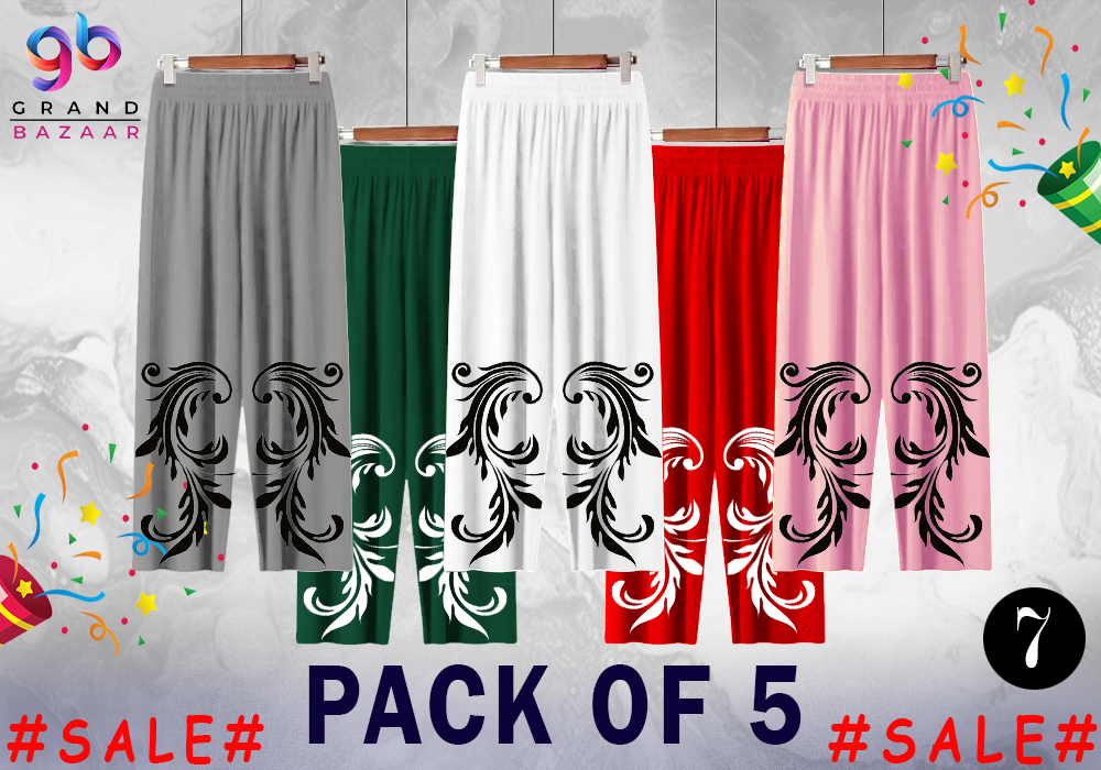 SUMMER WOMENS PRINTED FLAPPER TROUSERS (PACK OF 5)