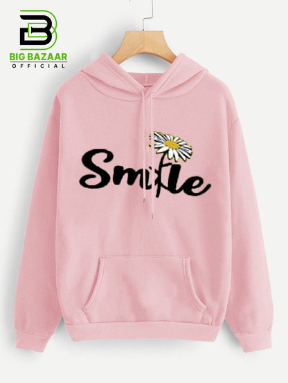 Pink Kangroo Printed  Hoodie For Girls & Womens