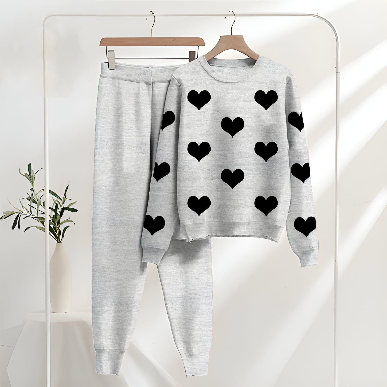 Winter Collection Heart Track Suit Shirt & Trouser