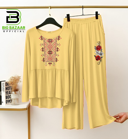 New Casual Balochi Printed Frill For Womens Night Suits