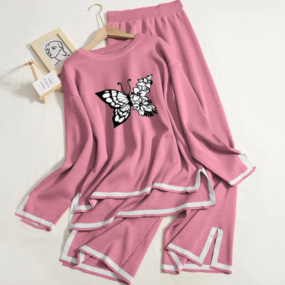 Pink Winter Oversize Outfit (Printed) For Women