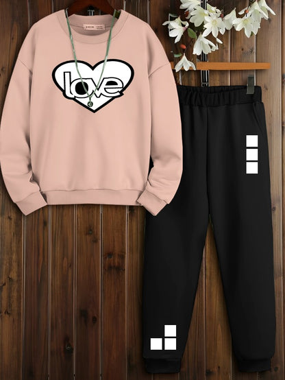 Sweat Shirt + Trouser "Pink & Black" (Winter Collection)