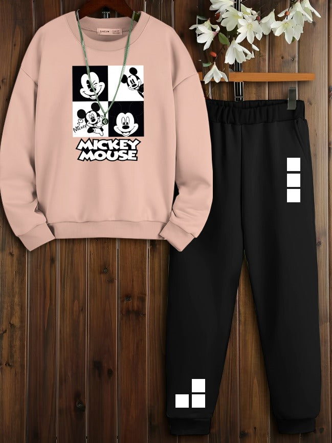 Sweat Shirt + Trouser "Pink & Black" (Winter Collection)