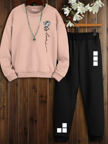 Sweat Shirt + Trouser "Pink & Black" (Winter Collection)