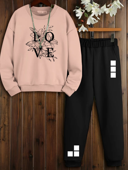 Sweat Shirt + Trouser "Pink & Black" (Winter Collection)