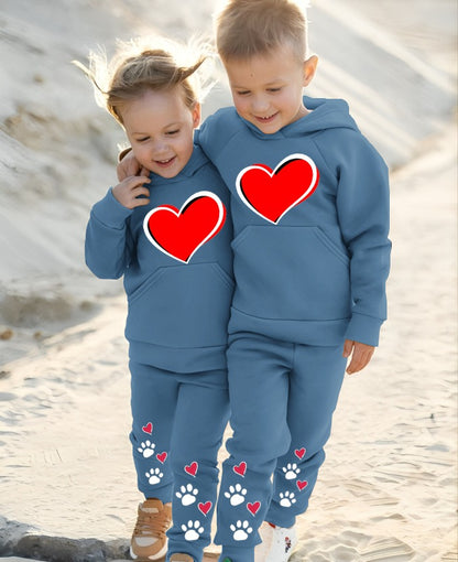 Pack of 2 Kids Hoodie Trouser Track Suits | 2 Piece Suit | Winter Collection (Navy Blue)