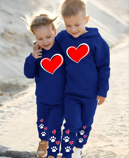 Pack of 2 Kids Hoodie Trouser Track Suits | 2 Piece Suit | Winter Collection (Blue)