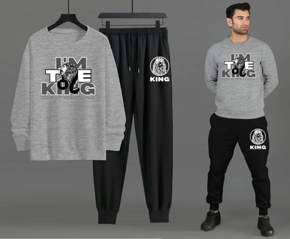 Sweat Shirt With Trouser For Men (Winter Collection) Gray & Black