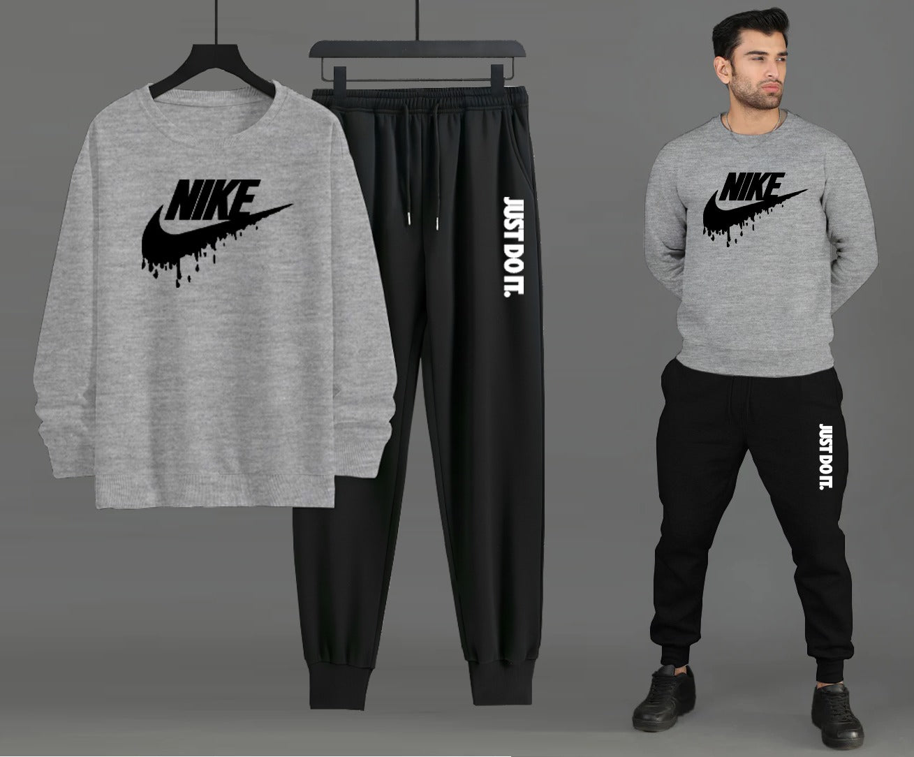 Sweat Shirt With Trouser For Men (Winter Collection) Gray & Black