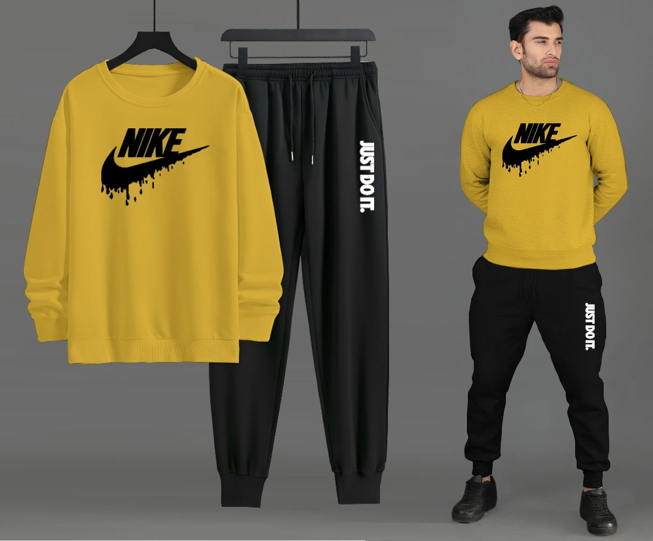 Sweat Shirt + Trouser | Winter Collection | Printed Yellow & Black