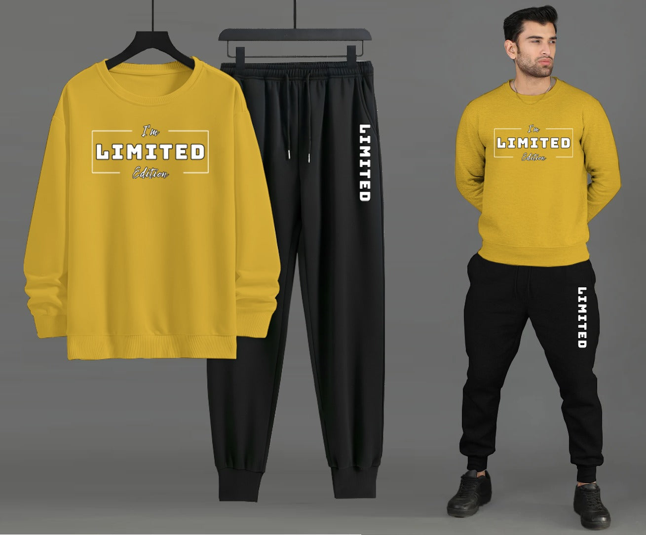 Sweat Shirt + Trouser | Winter Collection | Printed Yellow & Black