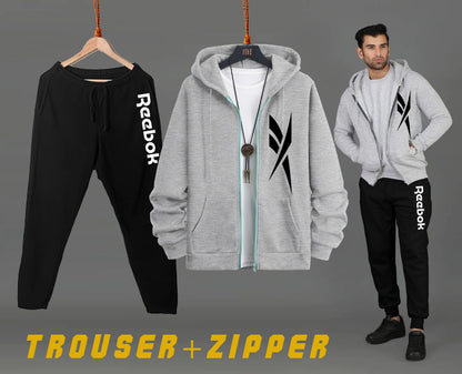 ZIPPER HOODIE WITH TROUSER PRINTED