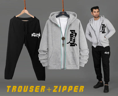 ZIPPER HOODIE WITH TROUSER PRINTED