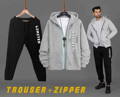 ZIPPER HOODIE WITH TROUSER PRINTED