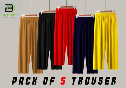 New Plain Random Pack of 5 Trouser For Girls & Women