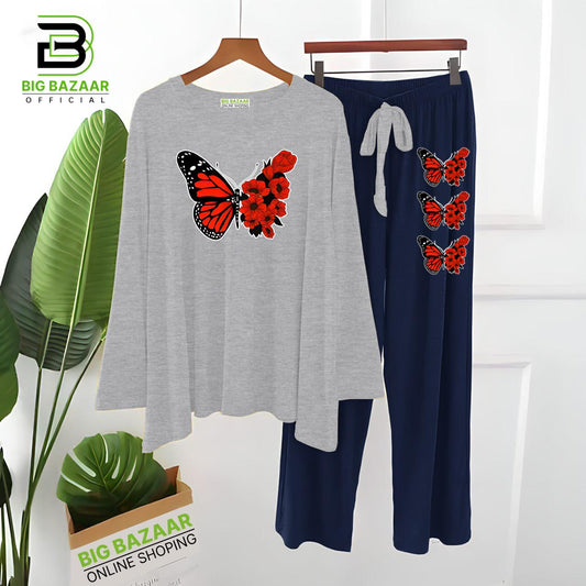 Lounge Wear | Loungewear Outfits | Lounge wear set | Summer Style Plain Lounge Wear ( Butterfly Printed)