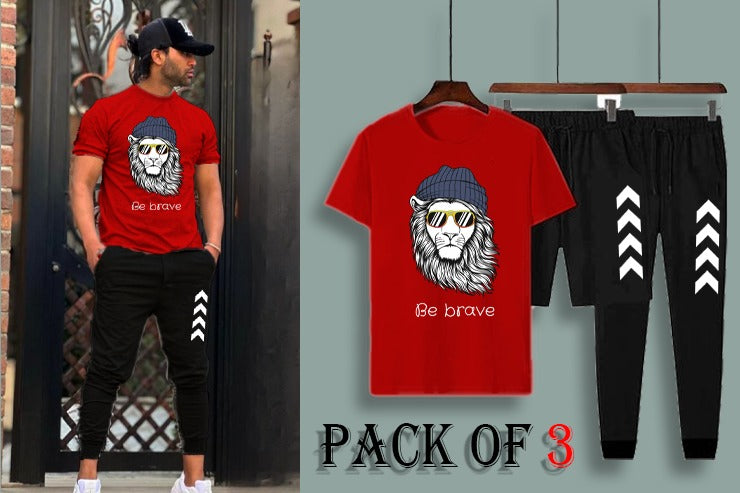 Pack of 3 T-Shirts + Trouser + Shorts | Be Brave Summer Track Suits