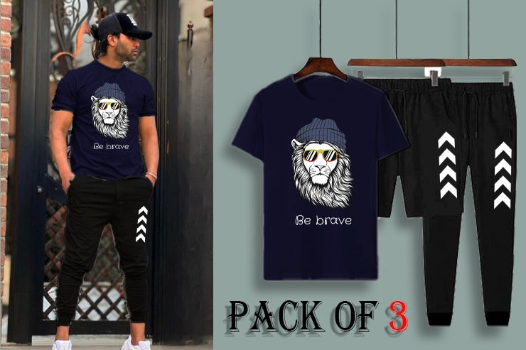 Pack of 3 T-Shirts + Trouser + Shorts | Be Brave Summer Track Suits