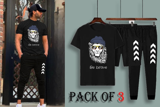 Pack of 3 T-Shirts + Trouser + Shorts | Be Brave Summer Track Suits