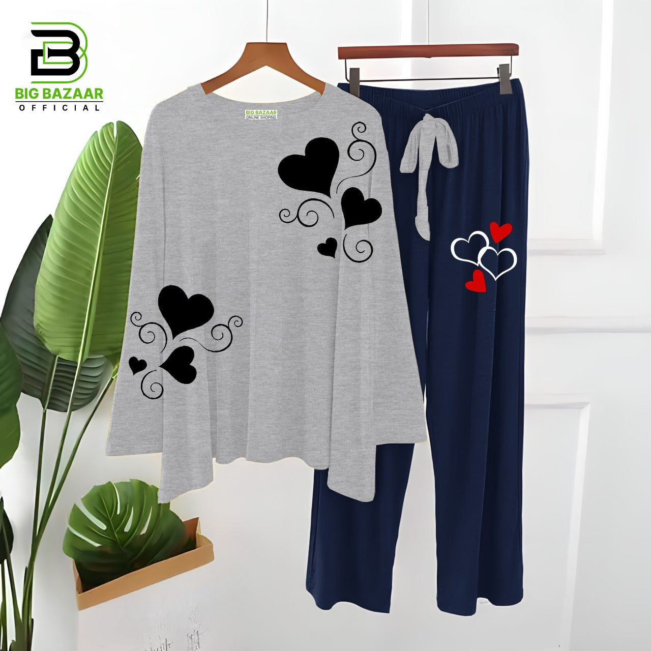 Heart casual Print Lounge Wear For Girls