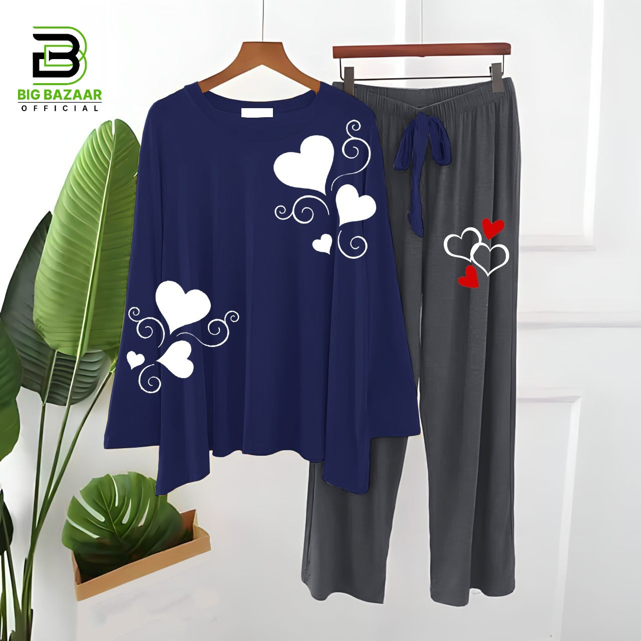 Heart casual Print Lounge Wear For Girls