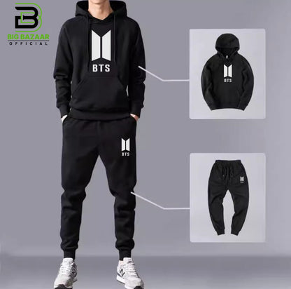 Two Pieces casual Printed  Hoodie + Trouser For Mens