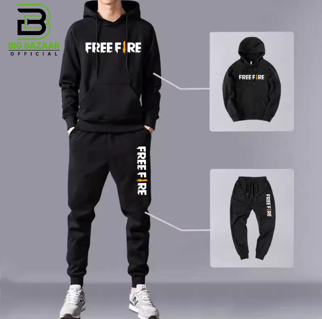 Two Pieces casual Printed  Hoodie + Trouser For Mens