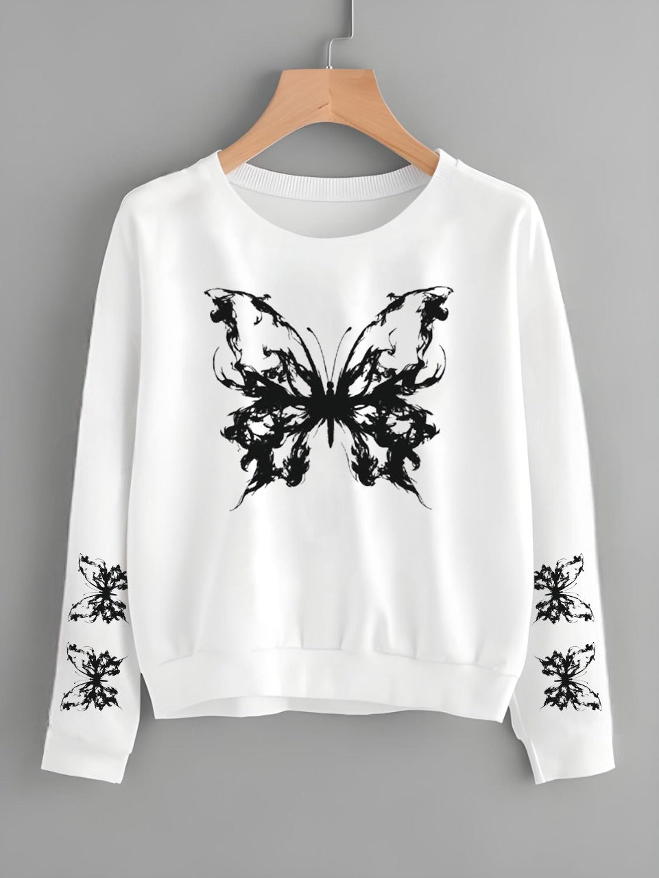 New Butterfly  Print Sweat Shirt For Womens