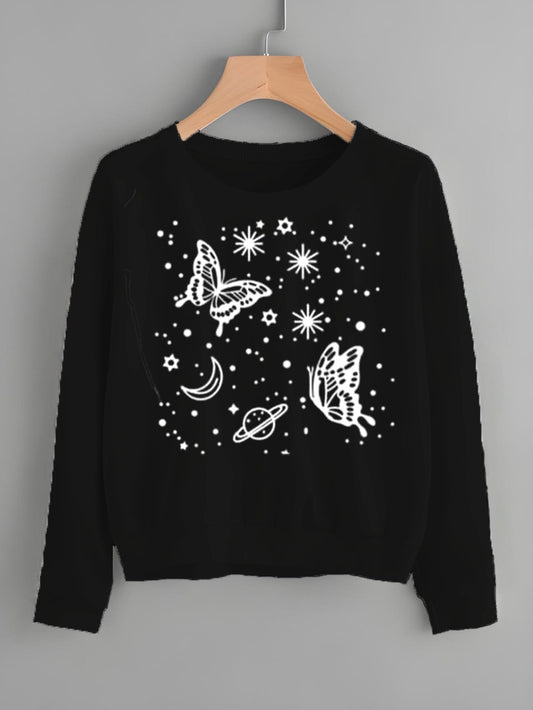 New Casual Print Sweat Shirt For Womens