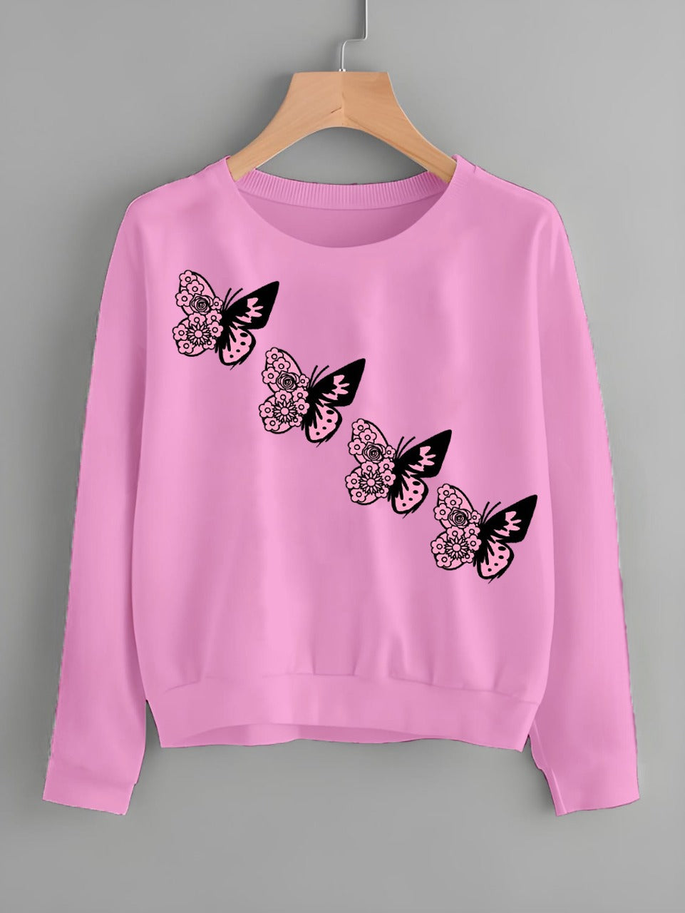 New 3D Butterfly Print Sweat Shirt For Womens