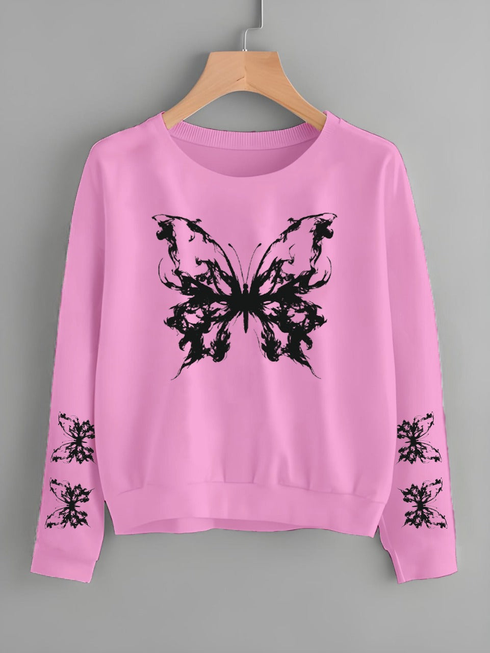 New Butterfly  Print Sweat Shirt For Womens