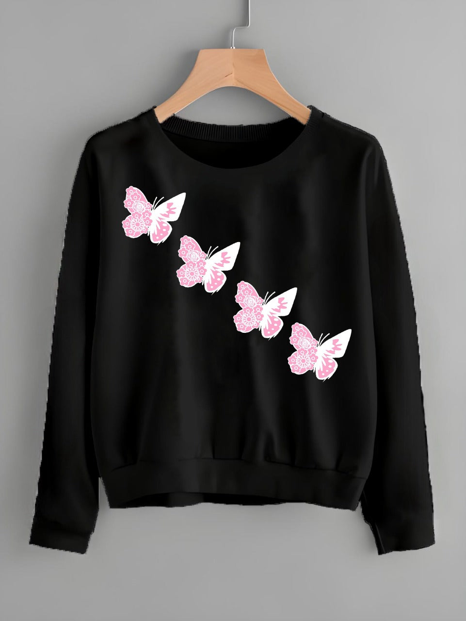 New 3D Butterfly Print Sweat Shirt For Womens