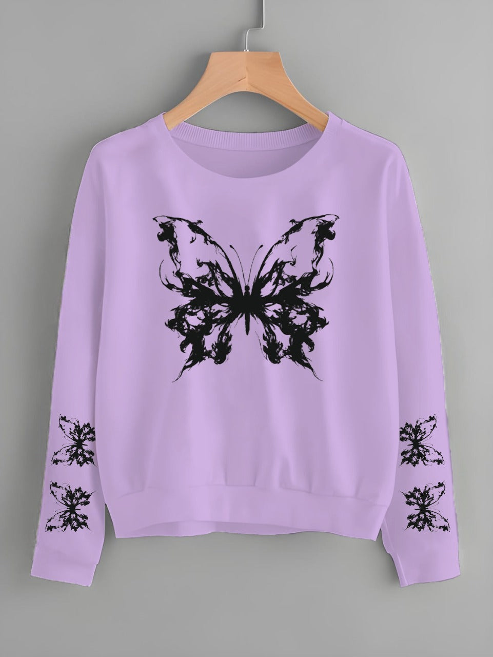 New Butterfly  Print Sweat Shirt For Womens