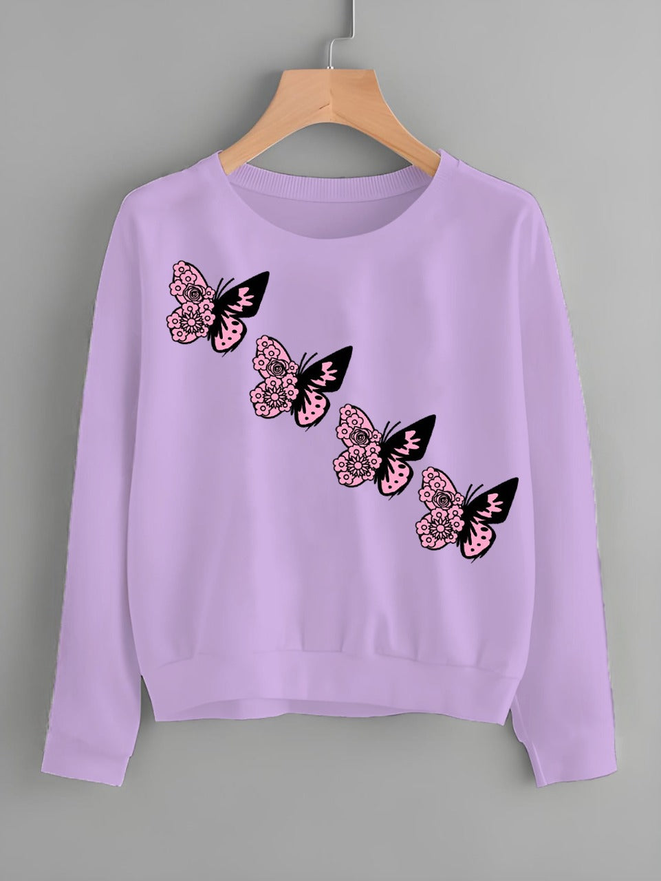 New 3D Butterfly Print Sweat Shirt For Womens