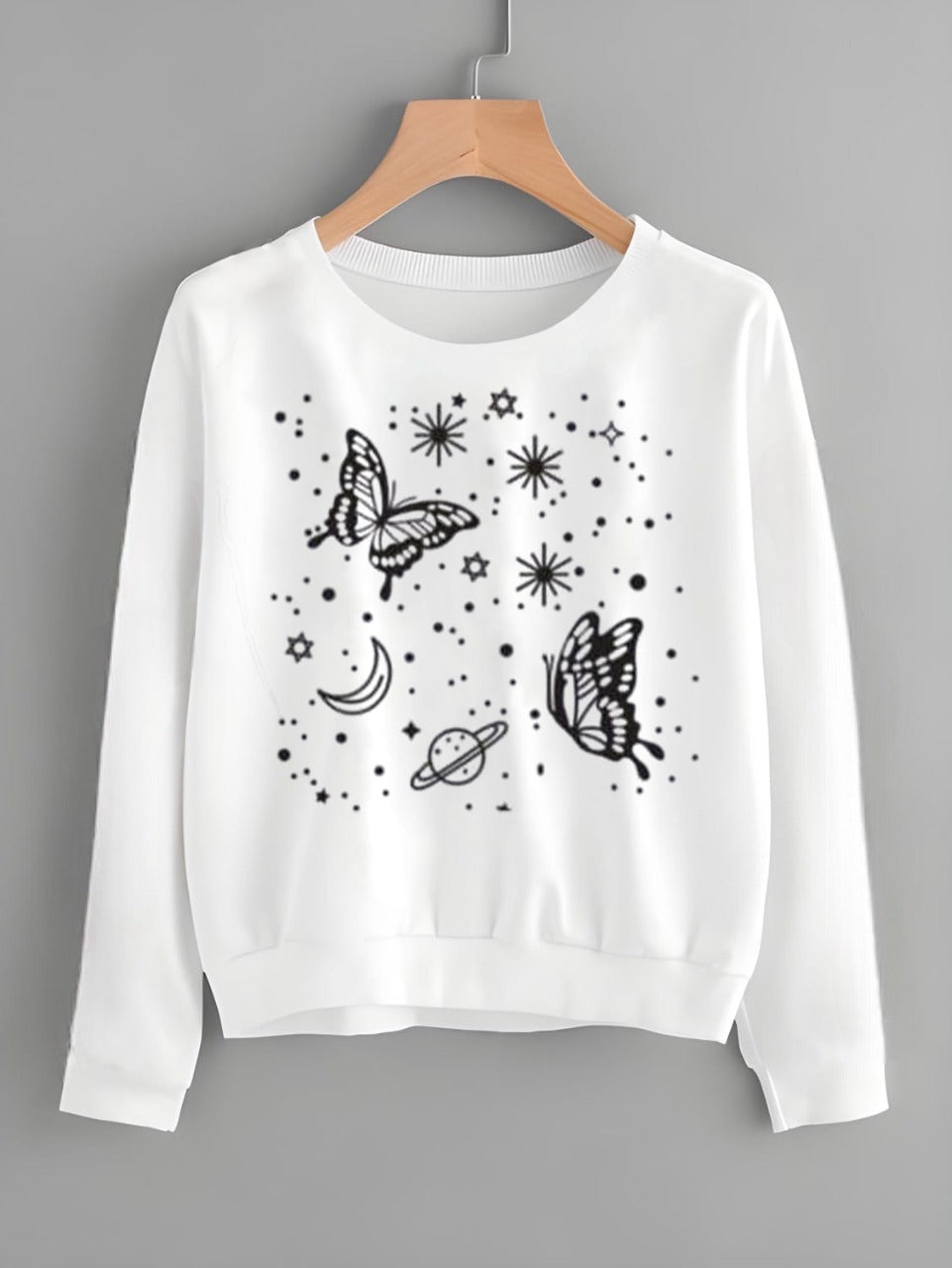 New Casual Print Sweat Shirt For Womens