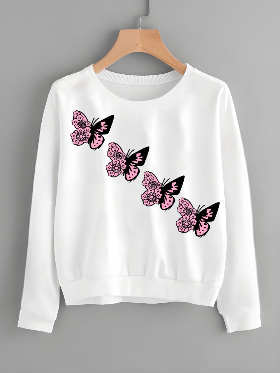 New 3D Butterfly Print Sweat Shirt For Womens