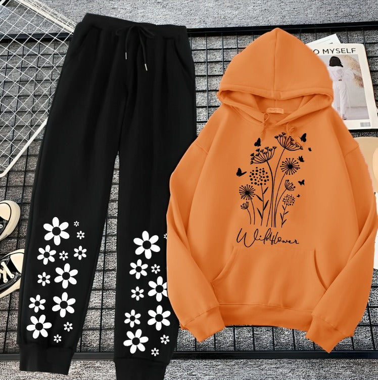 New Casual Printed Hoodie Trouser For Womens